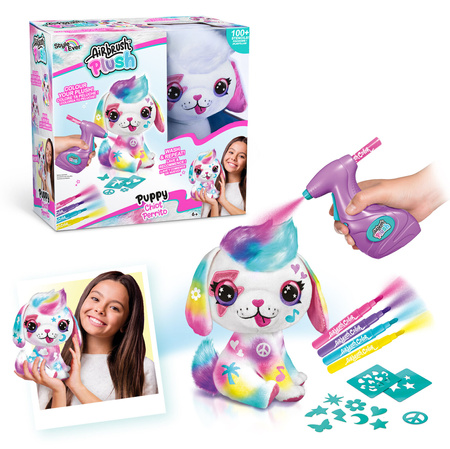 AIRBRUSH PLUSH POKOLORUJ PLUSZAKA PLUSZ PIES PIESEK MASKOTKA DO KOLOROWANIA