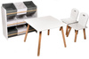 BIAŁY DREWNIANY STOLIK STÓŁ 2 KRZESŁA DLA DZIECI