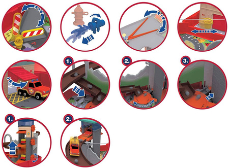 STRAŻAK SAM REMIZA WÓZ WALIZKA ZJEŻDŻALNIA DŹWIĘK