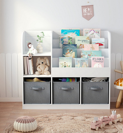 REGAŁ ORGANIZER NA ZABAWKI POJEMNIKI SZAFKA DZIECI KSIĄŻKI BIBLIOTECZKA