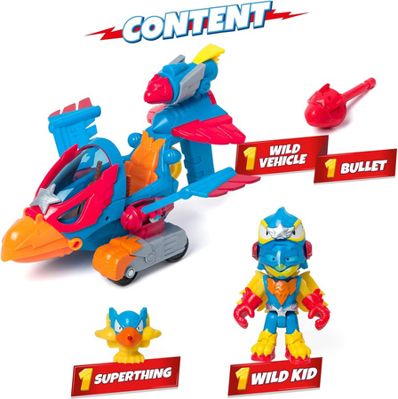 SUPERTHINGS ZINGS POJAZD ORZEŁ SAMOLOT WILD EAGLE JET KAZOOM KID FIGURKA