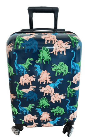 DINOZAURY DINOZAUR WALIZKA NA KÓLKACH DZIECIĘCA PODRÓŻNA SZYFR NA WAKACJE