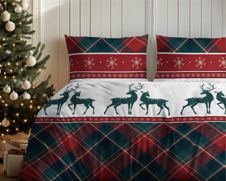 POŚCIEL ŚWIĄTECZNA ŚWIĘTA RENIFER BAWEŁNA FLANELOWA FLANELA 220X200