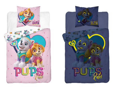 PSI PATROL SKYE PIESKI POŚCIEL ŚWIECĄCA W CIEMNOŚCI ŚWIECI 160x200