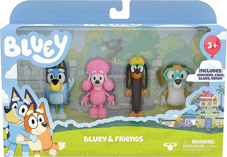 BLUEY BINGO FRIENDS FIGURKI ZESTAW 4 SZTUKI 13014