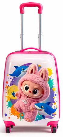 WALIZKA DLA DZIECI FIGURKA LABUBU PODRÓŻNA NA KÓŁKACH KABINOWA DO SAMOLOTU