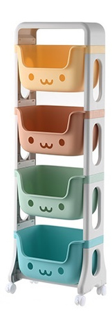 REGAŁ SZAFKA NA ZABAWKI PLASTIKOWY ORGANIZER POJEMNIK NA KÓŁKACH DLA DZIECI