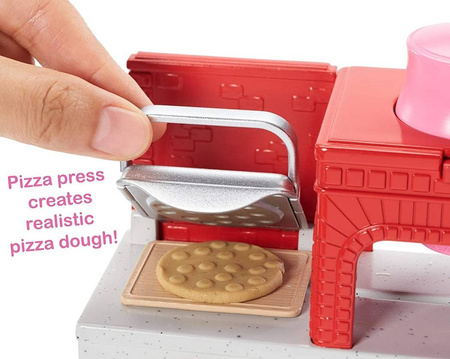 BARBIE Pizza LALKA Zestaw Pizzeria Akcesoria Masa