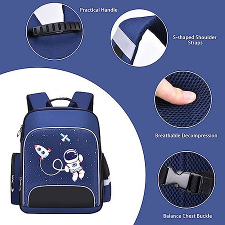 PLECAK SZKOLNY TORNISTER KOSMOS KOSMONAUTA DZIECI