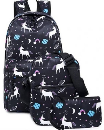 JEDNOROŻEC PLECAK SZKOLNY TORBA PIÓRNIK 3W1