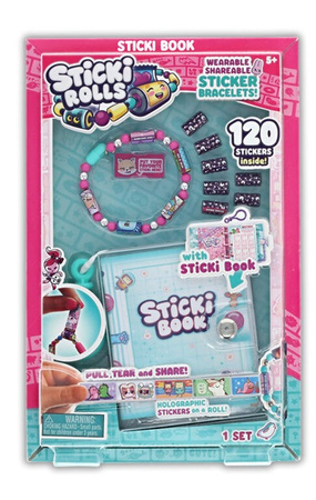 STICKI ROLLS ZESTAW KREATYWNY ALBUM NA NAKLEJKI 2 BRANSOLETKI BIŻUTERIA