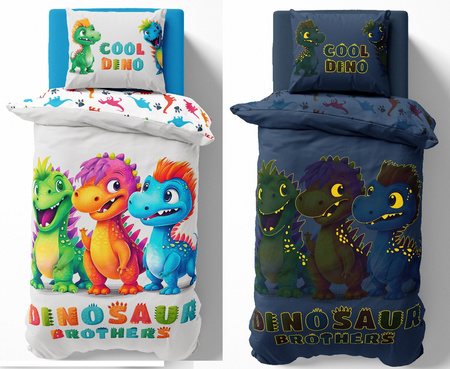 DINOZAURY DINOZAUR DINO POŚCIEL 160X200 ŚWIECI W CIEMNOŚCI