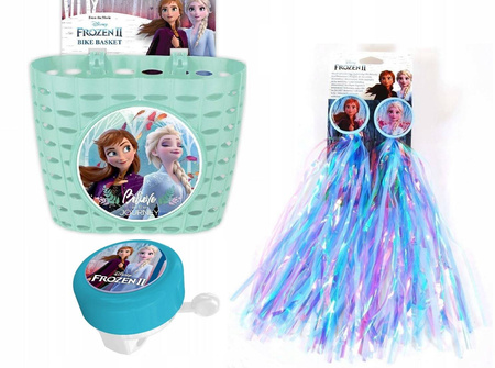 KRAINA LODU KOSZYCZEK KOSZYK WSTĄŻKI DZWONEK ROWER