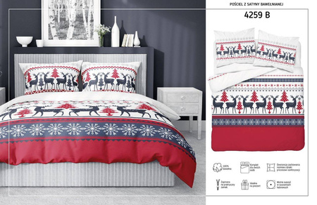 Pościel Świąteczna Święta Renifery Bawełna 160x200