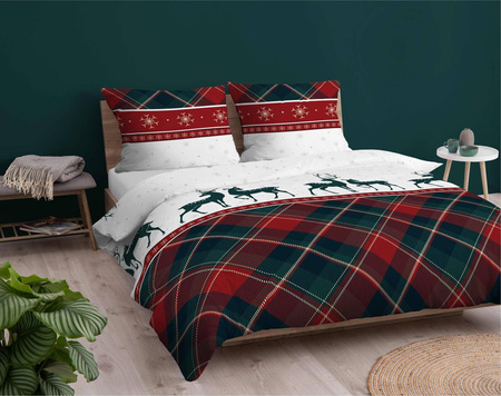 POŚCIEL ŚWIĄTECZNA ŚWIĘTA RENIFER BAWEŁNA FLANELOWA FLANELA 220X200