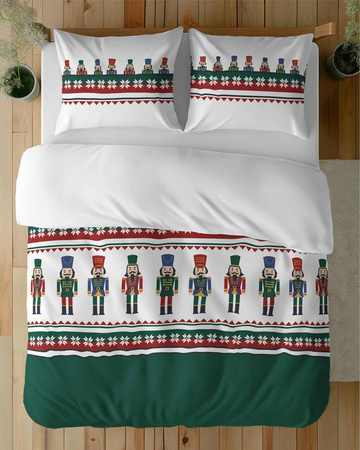 POŚCIEL ŚWIĄTECZNA ŚWIĘTA DZIADEK ŻOŁNIERZYK ZIELONA BAWEŁNA 160X200