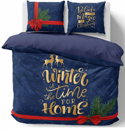 POŚCIEL ŚWIĄTECZNA ŚWIĘTA RENIFERY PREZENT 160X200