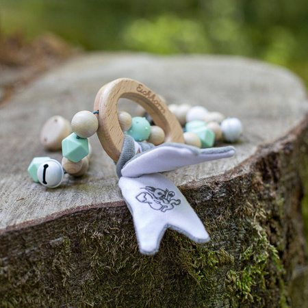 DREWNIANA ZAWIESZKA DO WÓZKA GRYZAK DZWONEK