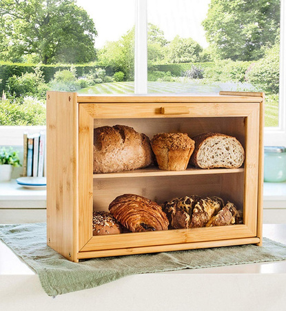 Chlebak bambusowy pojemnik żywność przyprawy półka szafka do kuchni deska