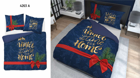 POŚCIEL ŚWIĄTECZNA ŚWIĘTA RENIFERY PREZENT 160X200