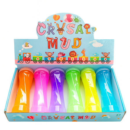 SLIME TUBKI MASA PLASTYCZNA GLUTY DUZY ZESTAW DLA DZIECI KOLOROWE 6 SZT