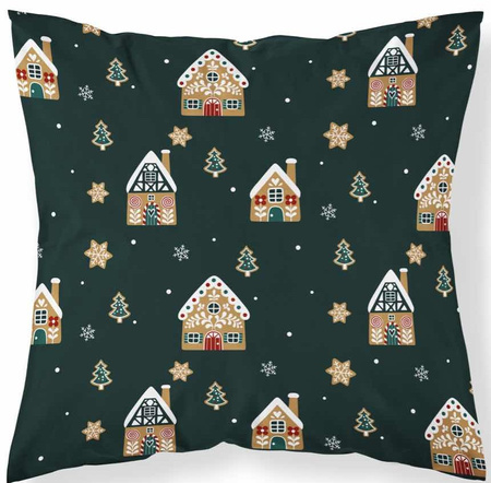 Poduszka Jasiek Świąteczna 40x40 Domki Piernikowe Pierniczki Choinki+ Wkład