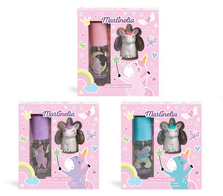 MARTINELIA ZESTAW KOSMETYKÓW DLA DZIECI BALSAM DO UST MGIEŁKA DO CIAŁA