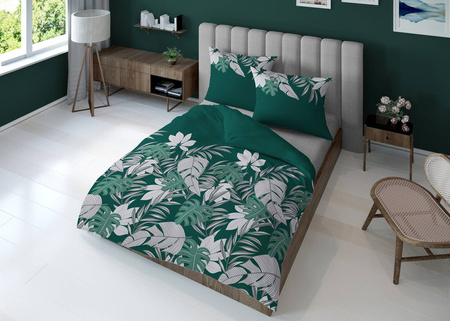 POŚCIEL ZIELONA BUTELKOWA ZIELEŃ KWIATKI 220X200