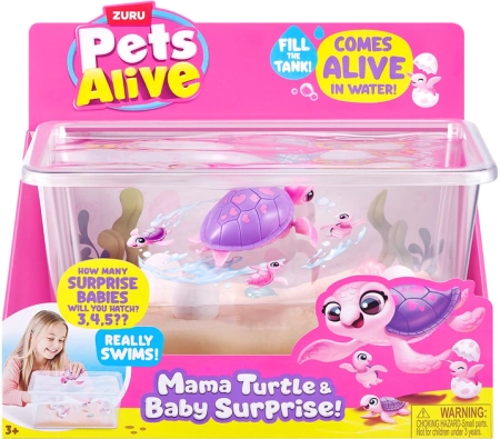 ZURU PETS ALIVE ZESTAW MAMA ŻÓŁW I MAŁE ŻÓWIKI W AKWARIUM