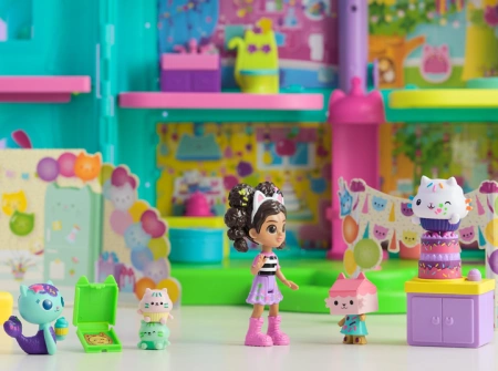 KOCI DOMEK GABI URODZINOWY ZESTAW 5 FIGUREK ŁAKOTEK SYRENKOTKA TEKTURZĄTKO