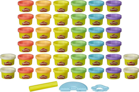 HASBRO PLAY DOH CIASTOLINA PLAY-DOH DUŻY ZESTAW TĘCZA 40 TUB