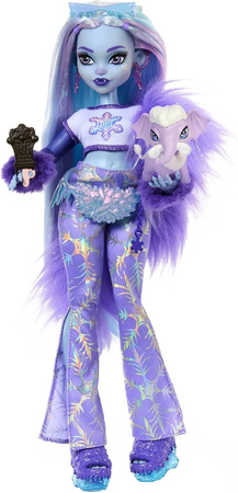 MONSTER HIGH ZESTAW LALKA ABBEY BOMINABLE 29 CM ZWIERZĄTKO MAMUT PLECAK AKC