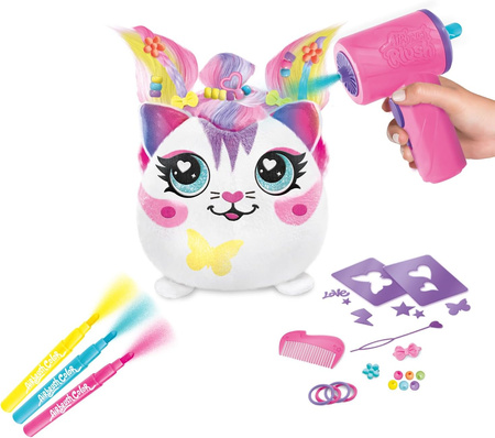 AIRBRUSH PLUSH POKOLORUJ PLUSZAKA ZESTAW FRYZURY KOTEK KOT AEROGRAF