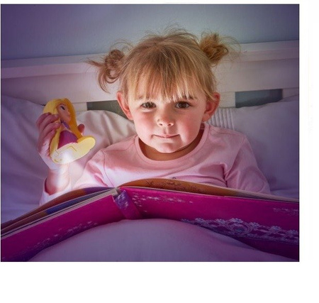 DISNEY PRINCESS ROSZPUNKA KSIĘŻNICZKI LAMPKA NOCNA LATARKA PROJEKTOR