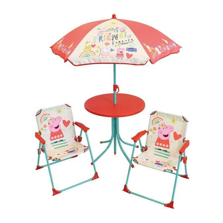 ŚWINKA PEPPA PIG OGRODOWY STOLIK KRZESŁA PARASOL