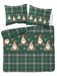 POŚCIEL ŚWIĄTECZNA ŚWIĘTA CZERWONA KRASNAL KRATA BAWEŁNA FLANELA 160X200