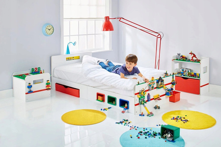 KLOCKI PÓŁKA NA KLOCKI AUTA SKRZYNIA DLA DZIECI POJEMNIK REGAŁ