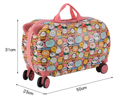 WALIZKA PODRÓŻNA JEŻDŻĄCA DZIECI KABINOWA JEŹDZIK BAGAŻ PODRĘCZNY KÓŁKACH