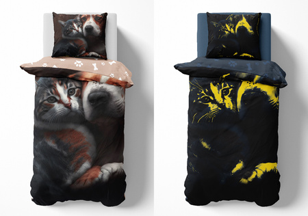 PIES KOT PIESEK GOLDEN KOTEK POŚCIEL ŚWIECĄCA 160x200