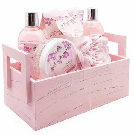 BCS KOSZ DREWNIANY ZESTAW PREZENTOWY NA ŚWIĘTA KOSMETYKÓW CIAŁA KĄPIELI