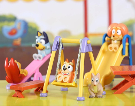 BLUEY BINGO PIESKI ZESTAW PLAC ZABAW PARK HUŚTAWKA ZJEŻDZALNIA FIGURKI