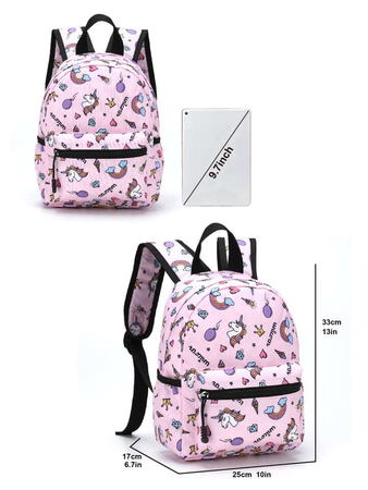 JEDNOROŻEC PLECAK PLECACZEK DLA DZIECI DO PRZEDSZKOLA Kieszonki na bidon