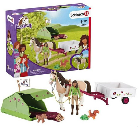 SCHLEICH SARAH Wycieczka kempingowa Horse Club Kemping Koń Namiot FIGURKI
