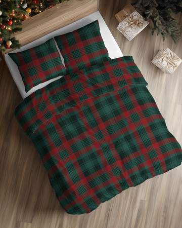 POŚCIEL ŚWIĘTA ŚWIĄTECZNA KRATKA BAWEŁNA SATYNOWA 160X200 GWIAZDKA