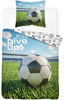 Pościel młodzieżowa 140x200 biała z piłką nożną Never Give Up Dream