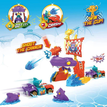 T-RACERS ZESTAW PIRATE SHARK ATTACK WYRZUTNIA AUTO