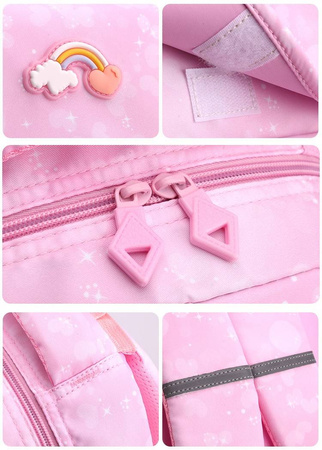 TĘCZOWY TĘCZA RÓŻOWY PLECAK SZKOLNY TORNISTER