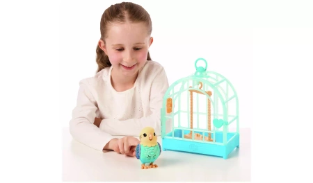 Little Live Pets INDIE Mówiący Ptaszek z Klatką W Klatce niebieski Dźwięki