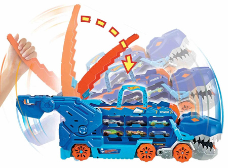 HOT WHEELS CITY MEGA TRANSPORTER T-REX ZESTAW DUŻY POJAZD DINOZAUR