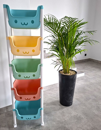 REGAŁ SZAFKA NA ZABAWKI PLASTIKOWY ORGANIZER POJEMNIK NA KÓŁKACH DLA DZIECI